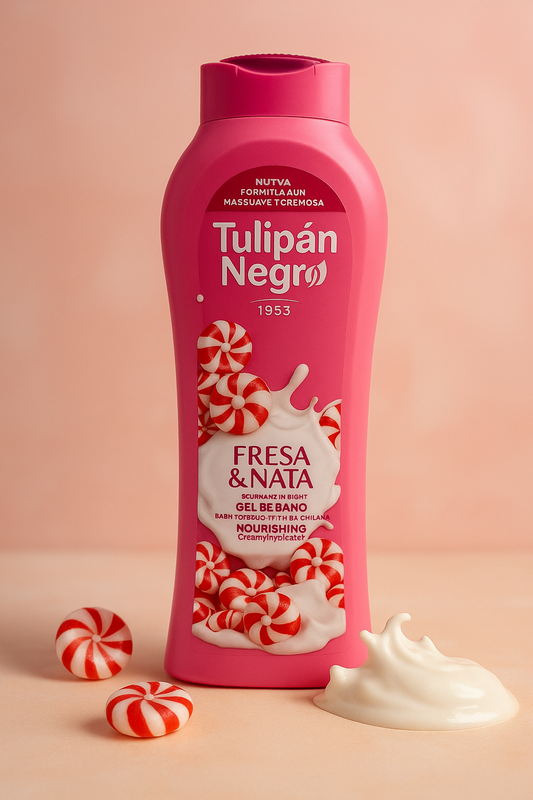 Gel Douche Tulipán Negro – Fresa & Nata 650 ml